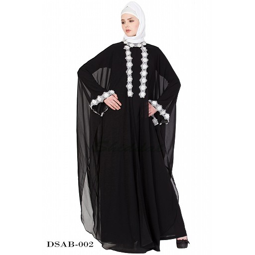 Designer kaftan abaya - Black Lacey maxi dress