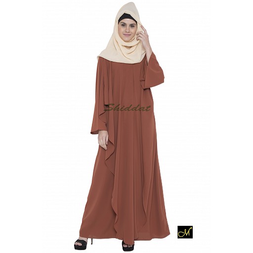 Designer abaya in rust color