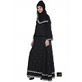 Double layered lace abaya- Black Double layered lace abaya- Black