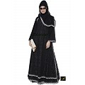 Double layered lace abaya- Black Double layered lace abaya- Black