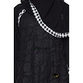 Double layered lace abaya- Black Double layered lace abaya- Black