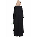 Designer front-open abaya with Lacework-Black Designer front-open abaya with Lacework-Black