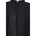 Designer front-open abaya with Lacework-Black Designer front-open abaya with Lacework-Black