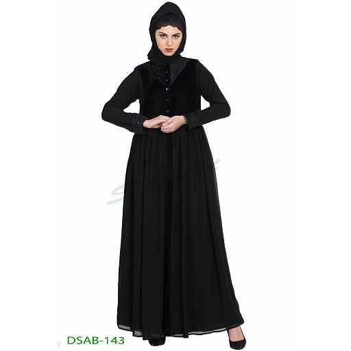 Designer bridal abaya- black color