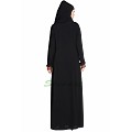 Designer pleated abaya- Black-Rust