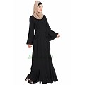 Black abaya with designer bottom in dress style Black abaya with designer bottom in dress style