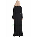 Black abaya with designer bottom in dress style Black abaya with designer bottom in dress style