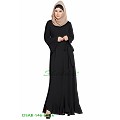Black abaya with designer bottom in dress style Black abaya with designer bottom in dress style