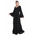 Black abaya with designer bottom in dress style Black abaya with designer bottom in dress style