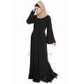 Black abaya with designer bottom in dress style Black abaya with designer bottom in dress style