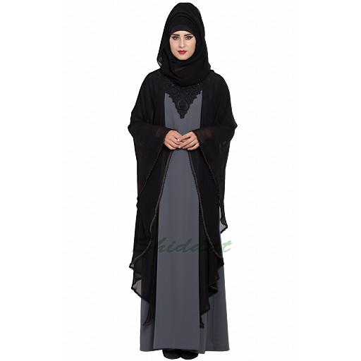 Dubai style Designer abaya with Pearl lacework