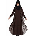 Designer Shrug Abaya- Brown
