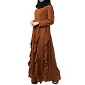 Designer abaya with falling panels- caramel brown Designer abaya with falling panels- caramel brown