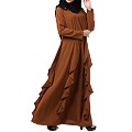 Designer abaya with falling panels- caramel brown Designer abaya with falling panels- caramel brown