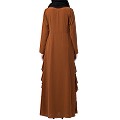 Designer abaya with falling panels- caramel brown Designer abaya with falling panels- caramel brown