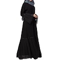 Designer front open Abaya- Black Designer front open Abaya- Black