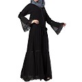 Designer front open Abaya- Black Designer front open Abaya- Black