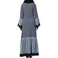 Designer front open Abaya- Grey