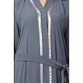 Designer front open Abaya- Grey