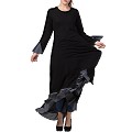 Dual colored Designer Umbrella abaya- Black-Grey