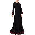 Dual colored Designer Umbrella abaya- Black-Wine Dual colored Designer Umbrella abaya- Black-Wine