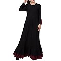 Dual colored Designer Umbrella abaya- Black-Wine Dual colored Designer Umbrella abaya- Black-Wine