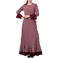 Dual colored Designer Umbrella abaya- Puce Pink Dual colored Designer Umbrella abaya- Puce Pink