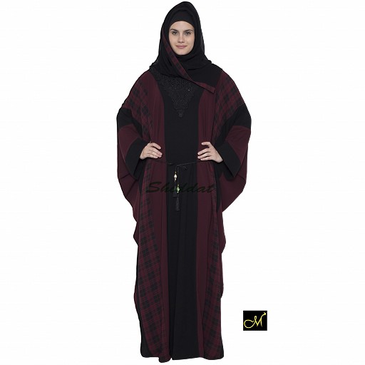 Kaftan Burqa - Black and Maroon