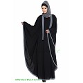 Kaftan abaya with Grey borders- Black Kaftan abaya with Grey borders- Black