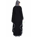Kaftan abaya with Grey borders- Black Kaftan abaya with Grey borders- Black
