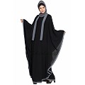 Kaftan abaya with Grey borders- Black Kaftan abaya with Grey borders- Black