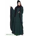 Kaftan abaya with Black borders- Green