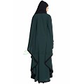 Kaftan abaya with Black borders- Green