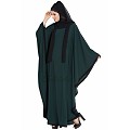 Kaftan abaya with Black borders- Green