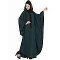 Kaftan abaya with Black borders- Green