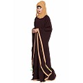 Kaftan abaya in dual color- Brown-Sand
