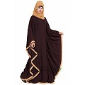 Kaftan abaya in dual color- Brown-Sand