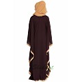 Kaftan abaya in dual color- Brown-Sand