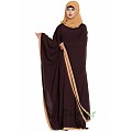 Kaftan abaya in dual color- Brown-Sand
