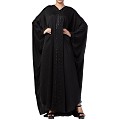 Nida Kaftan abaya with Crystal work- Black