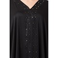 Nida Kaftan abaya with Crystal work- Black