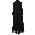 Designer Umbrella cut abaya with dual layer- Black