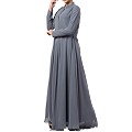 Designer Umbrella cut abaya with dual layer- Grey