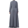Designer Umbrella cut abaya with dual layer- Grey