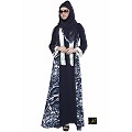 Shrug style Abaya- Blue Print Shrug style Abaya- Blue Print