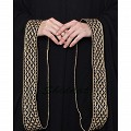 Kaftan abaya with golden borders- green Kaftan abaya with golden borders- green