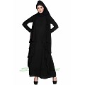 Shrug abaya- Black-Black