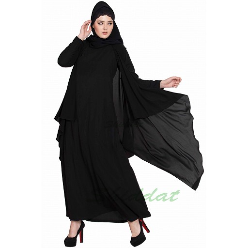 Shrug abaya- Black-Black