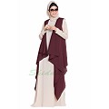 Shrug abaya- Beige-Wine
