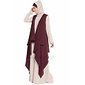 Shrug abaya- Beige-Wine